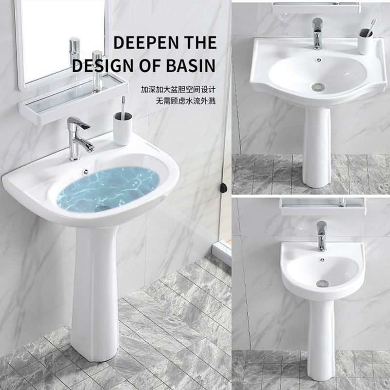 立柱盆洗脸盆陶瓷洗手盆方形单孔落地式卫生间洗手台洗漱池小户型,家装主材,立柱盆,淘宝优惠券,粉丝福利购,淘宝优惠卷
