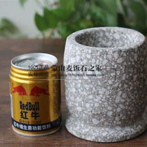 蒙山麦饭石石臼头手动捣蒜器锤家用蒜泥窝子罐研磨器钵体蒜臼药罐