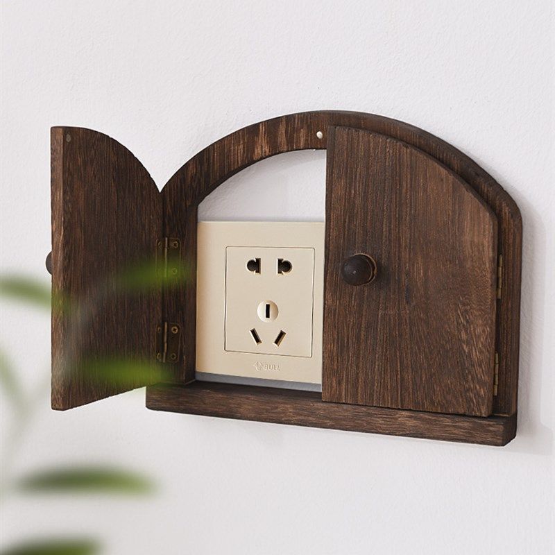 开关贴墙贴保护套家用插座面板装饰框遮挡遮丑空调口免打孔双开门