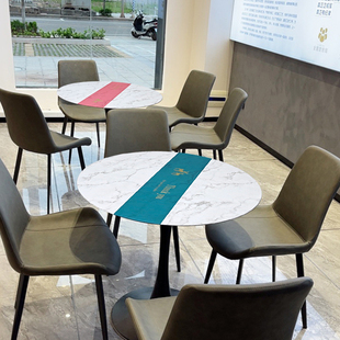 办公桌垫防水免洗皮革圆桌桌布防滑接待台布弹力全包边小圆桌套子