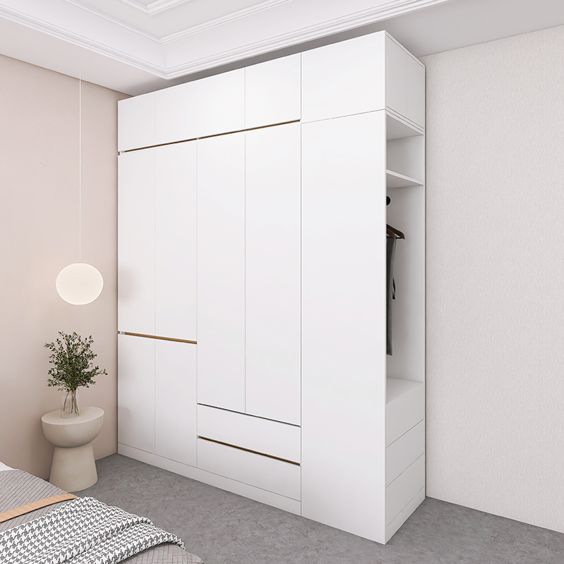 主卧室衣柜分段式家用定制大容量极简加高储物柜四五六平开门衣橱
