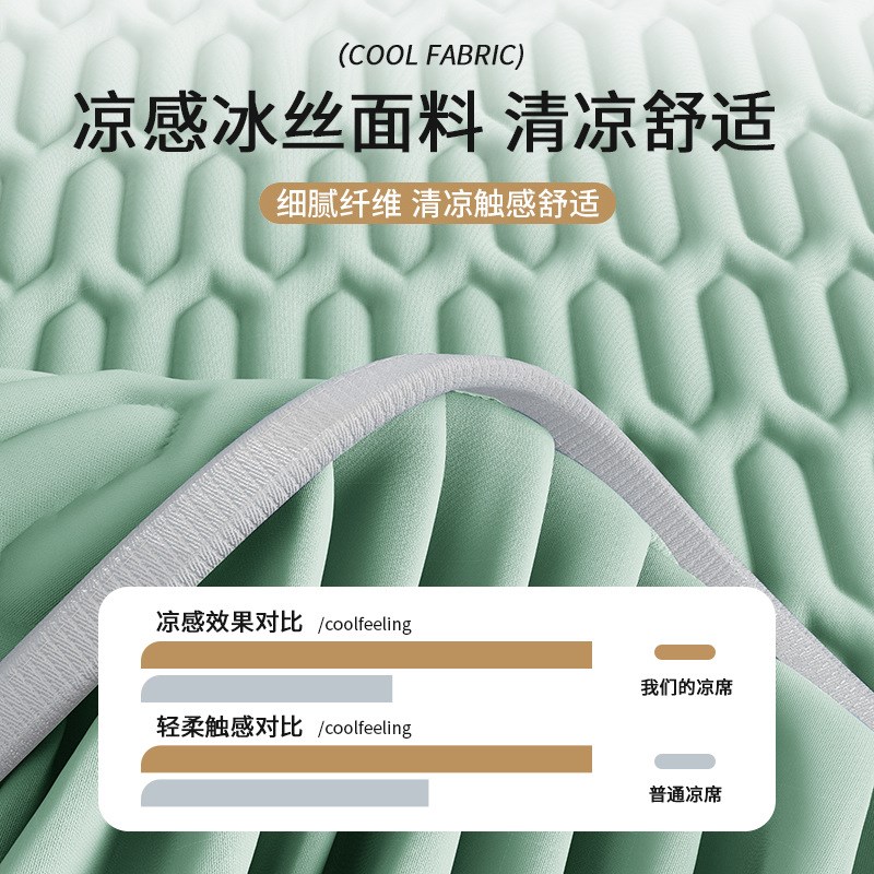 夏季冰丝乳胶凉席25新款席子三件套公主风花边凉席床单水洗空调席