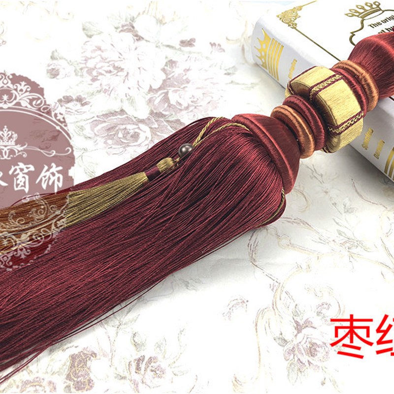 欧式窗帘绑球挂球流苏配件窗帘扣绑带绑绳装饰涤纶丝吊扎火箭球