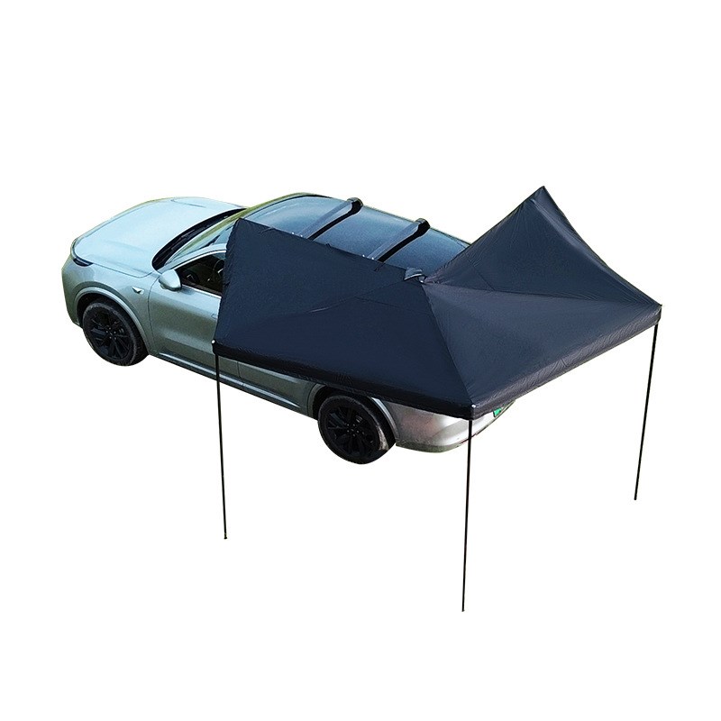 270度车边帐无骨黑胶扇形车边帐汽车遮阳防雨棚自驾车边天幕速开