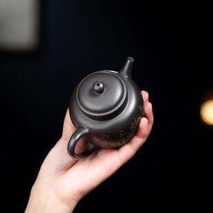 直播宜兴手工紫砂壶原矿黑泥摹古壶家用功夫泡茶壶厂家直发