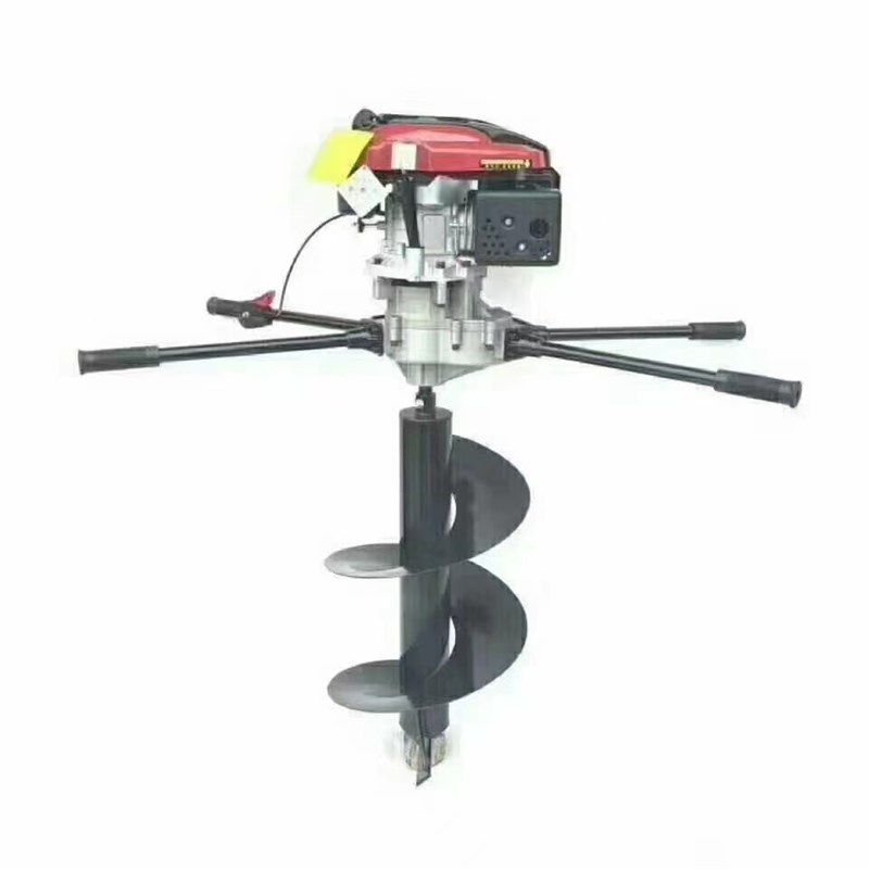 林业种树施肥挖坑机独轮推车式汽油钻坑机农用小型手提钻冰打洞机