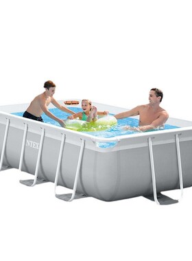 INTEX26784支架儿童游泳池家庭加厚大泳池户外移动水池养鱼池PVC