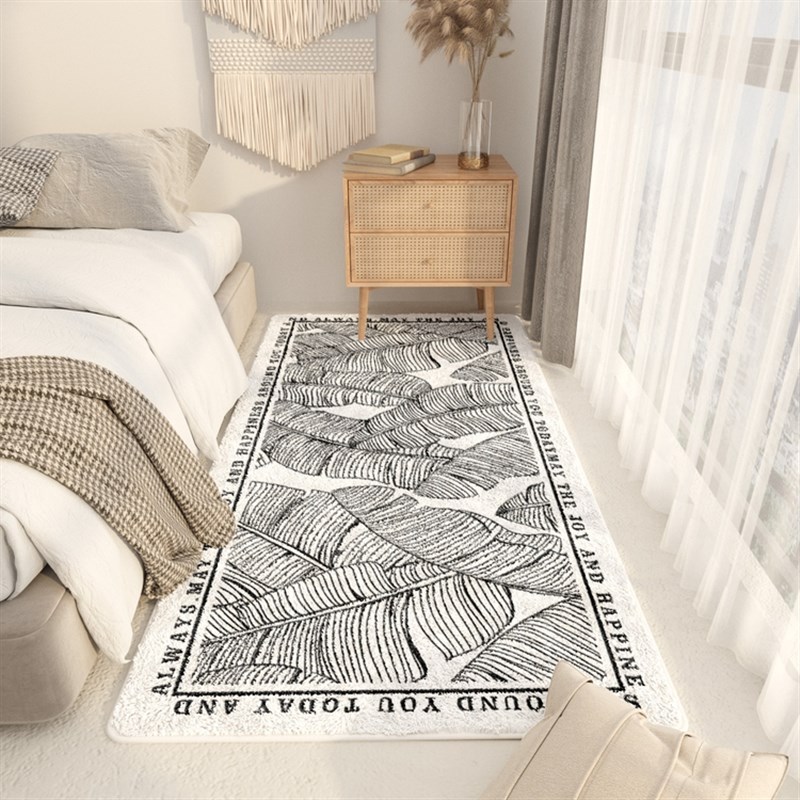 美式手绘花鸟 长条床边地毯客厅卧室加厚床前沙发脚垫飘窗地垫轻