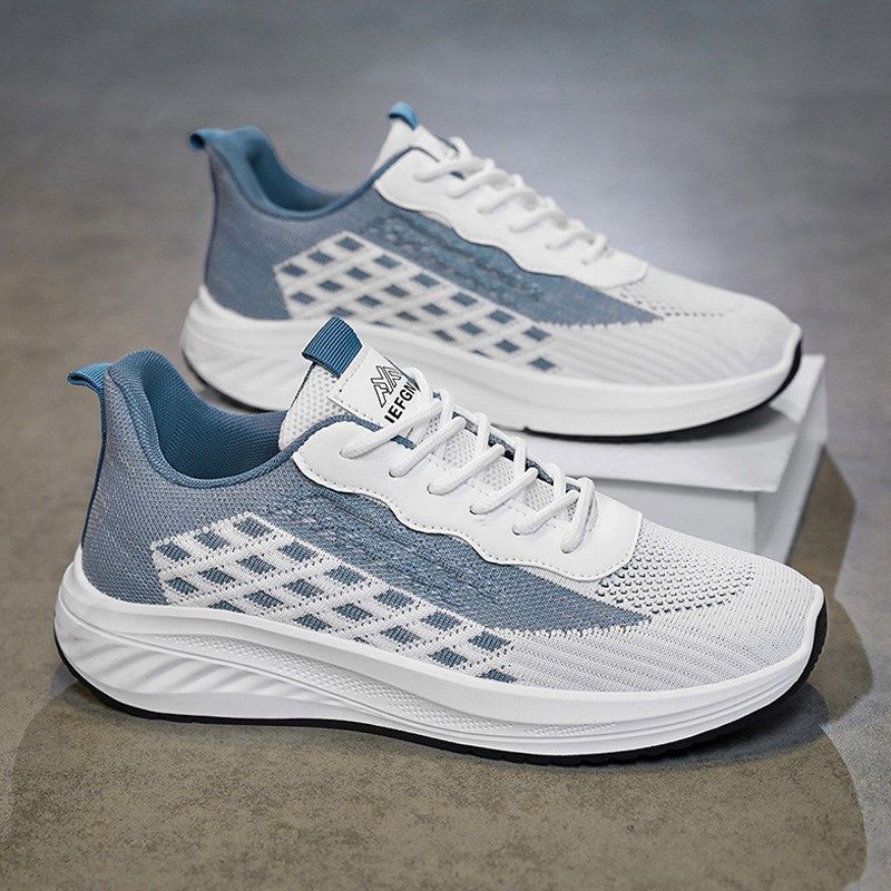 男鞋夏季网面透气防臭百搭休闲网鞋青少年跑步防滑软底黑色运动鞋