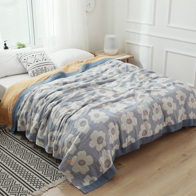 纱布毛巾被五层柔软单人双人夏天薄款空调沙发毯休闲午睡盖毯