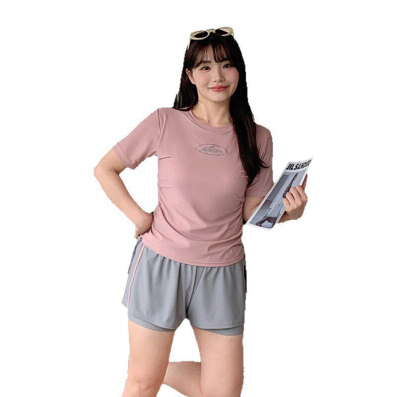 泳衣女款大尺码2025新款高级感保守两件式平角遮肚显瘦泡温泉运动