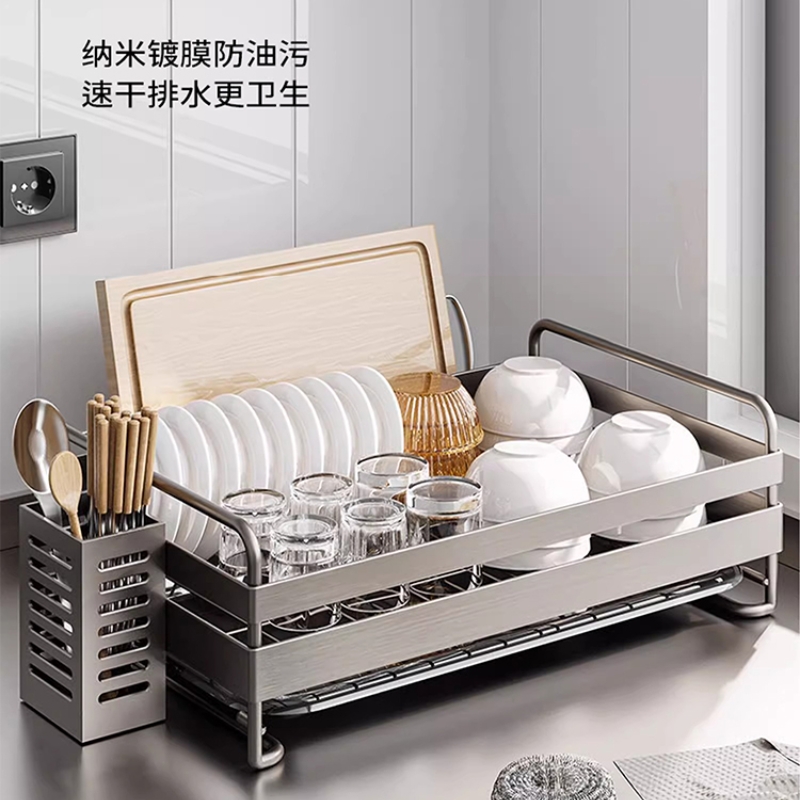 304不锈钢置物架厨房多功能碗碟收纳架台面沥水架柜内放碗碟架子