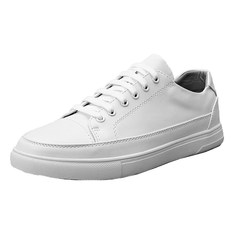 小白鞋男百搭潮流2025年夏季新款软底透气休闲纯皮鞋男士时尚板鞋