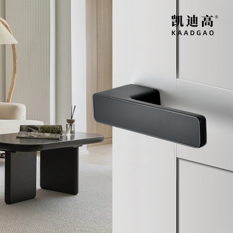 白色隐形门锁单面锁意式极简隐藏背景墙暗藏式卧室门把手上提反锁