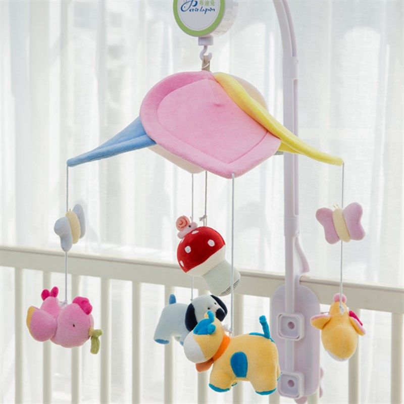 床铃婴儿布艺音乐旋转电动风铃宝宝毛绒床挂0-1岁床头铃初生玩具