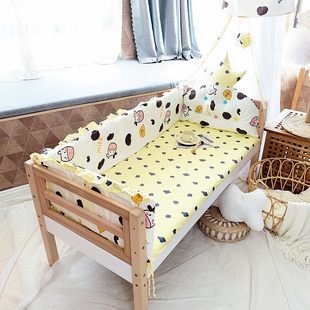 婴儿床床围栏宝宝全棉床品拼接床围软包婴童防撞围挡布可拆洗