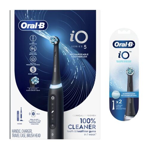 美版Oral-B欧乐B iO5豪华套装电动牙刷3刷头旅行盒黑色