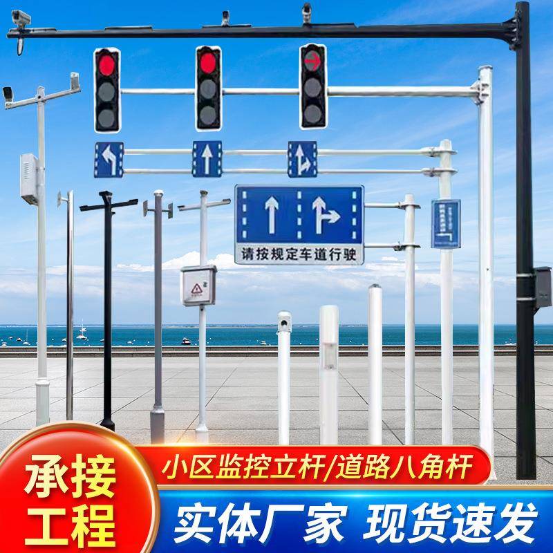不锈钢监控组合式立杆八角杆3米-10米小区安防监控信号杆道路杆