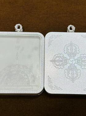 厂家直供银色十字金刚杵唐卡盒钛钢唐卡壳吊坠Pendant