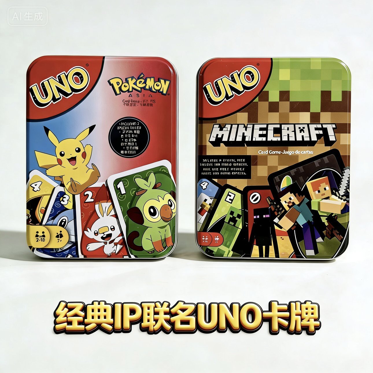经典联名UNO铁盒卡牌 哈利波特 宝可梦 我的世界聚会桌游优诺纸牌