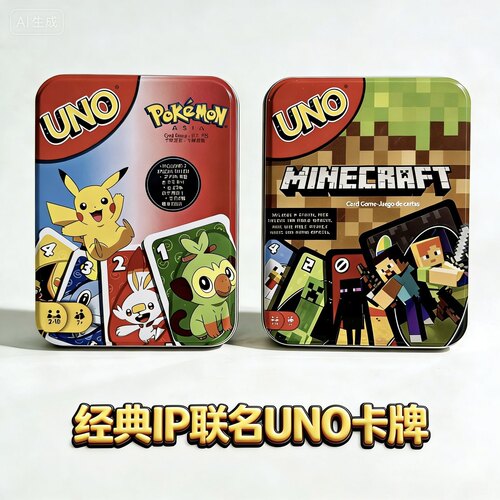 经典联名UNO铁盒卡牌 哈利波特 宝可梦 我的世界聚会桌游优诺纸牌