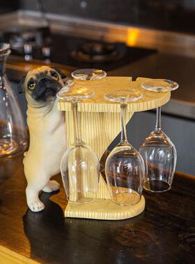 创意红酒杯架摆件免安装高脚杯架倒挂家用酒柜装饰品悬挂吊杯架子