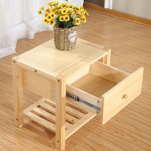 简约床头柜松木全实木现代经济台式桌简易款书架窗头柜柜子床边柜