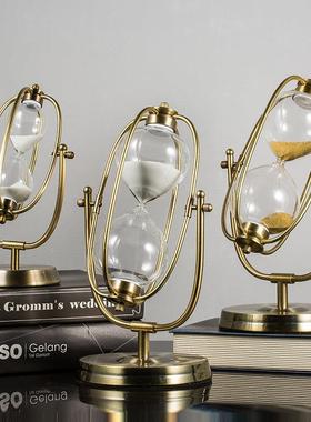 金属沙漏计时器时间15/30/60分钟欧式摆件客厅家居装饰品生日礼物