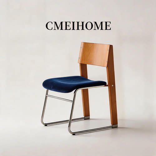 CMEIHOME实木中古设计师餐椅