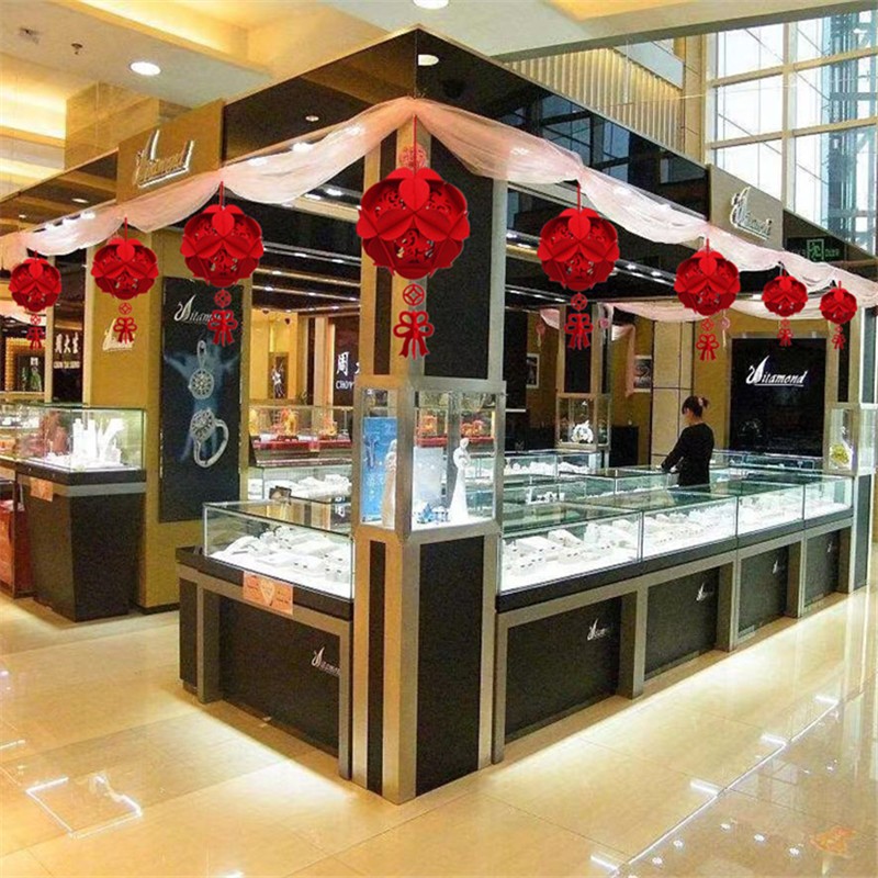 元旦新年福字灯笼创意手工绣球珠宝店金店顶棚吊顶装饰挂件悬挂物