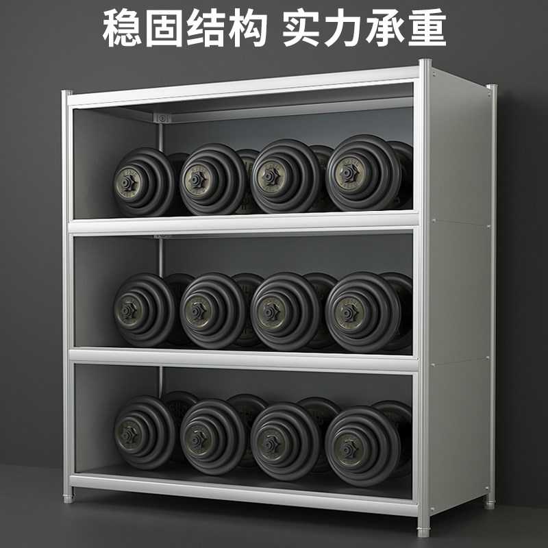 带锁带门不锈钢置物架全封闭落地多层家用厨房卧室阳台多功能储物