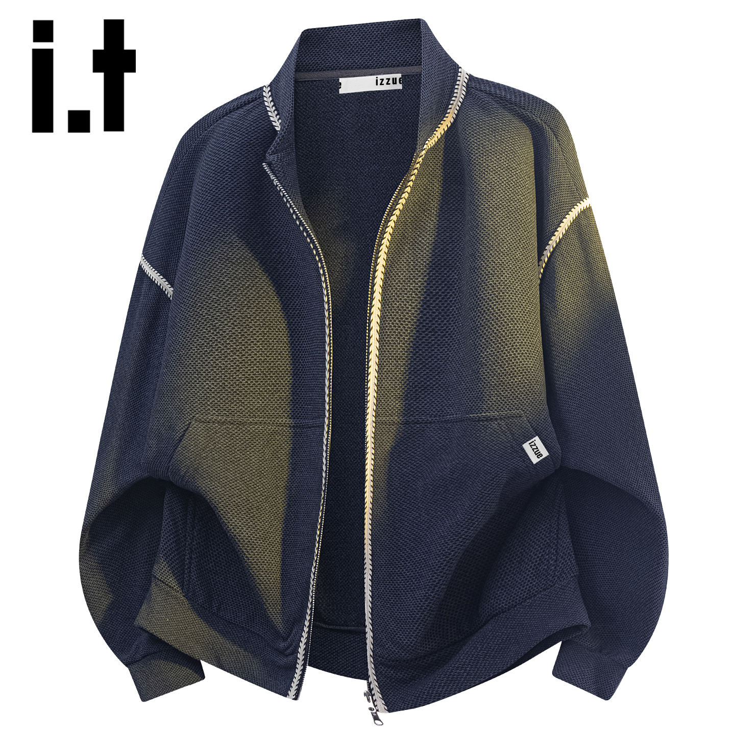 itizzue美式针织夹克外套男士