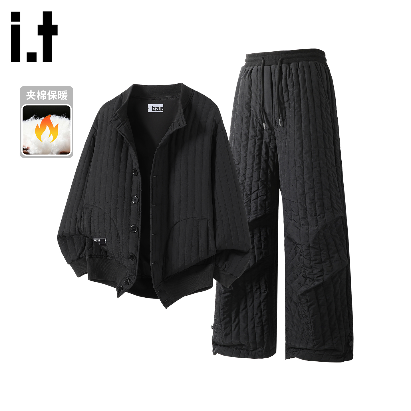 itizzue夹棉外套裤子套装男女款