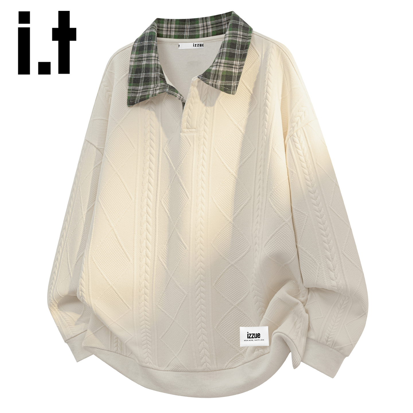 itizzue秋冬季重磅提花纹卫衣