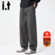 纯棉加绒 宽松裤 秋季 新款 izzue潮牌舒适休闲阔腿裤 男士 子Y