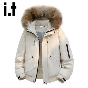 户外御寒加厚保暖工装 冬季 外套Y izzue官方鸭绒毛领羽绒服男士