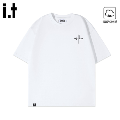 itizzue纯棉艺术字母男短袖T恤