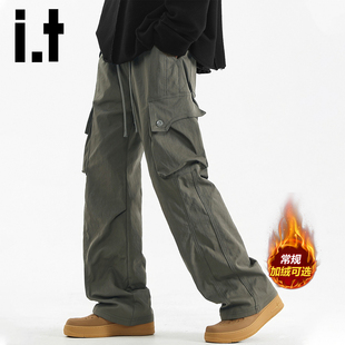 加绒宽松复古工装 秋冬季 休闲裤 2025男士 户外运动冲锋裤 izzue