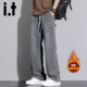 izzue星空纹加绒牛仔裤 宽松直筒美式 男士 冬季 新款 阔腿长裤 潮Y