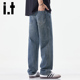 izzue美式 薄款 复古牛仔裤 男款 夏季 宽松直筒阔腿休闲长裤 子男Y