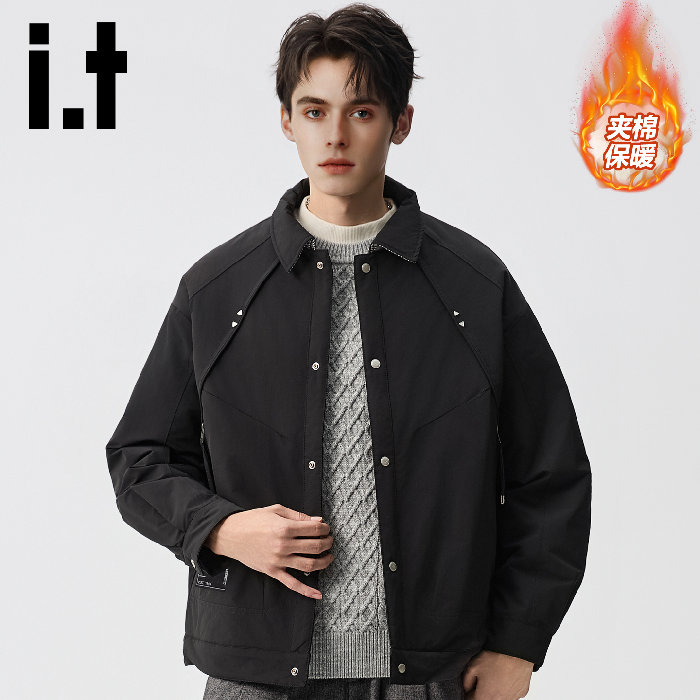 it棉服男潮流美式翻领夹克