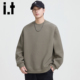 宽松纯色套头上衣Y 美式 izzue重磅圆领卫衣男2026春秋新款 长袖