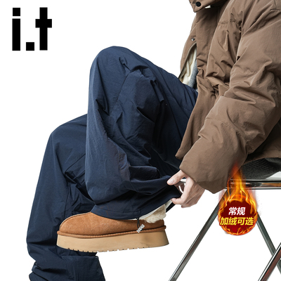 itizzue美式复古工装裤男加绒