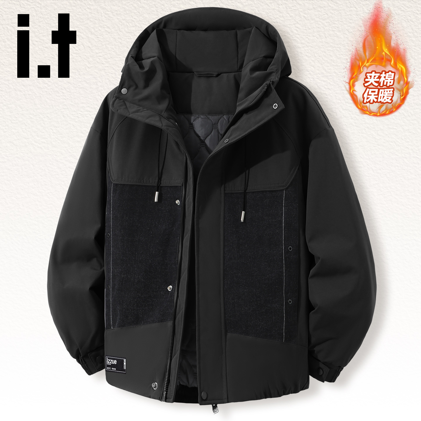 it夹棉外套男户外冬装棉服