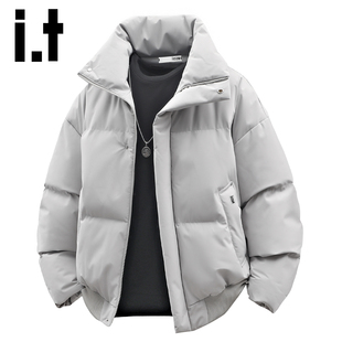 it izzue美式复古短款棉服男女款冬季立领外套高级感加厚面包服Y
