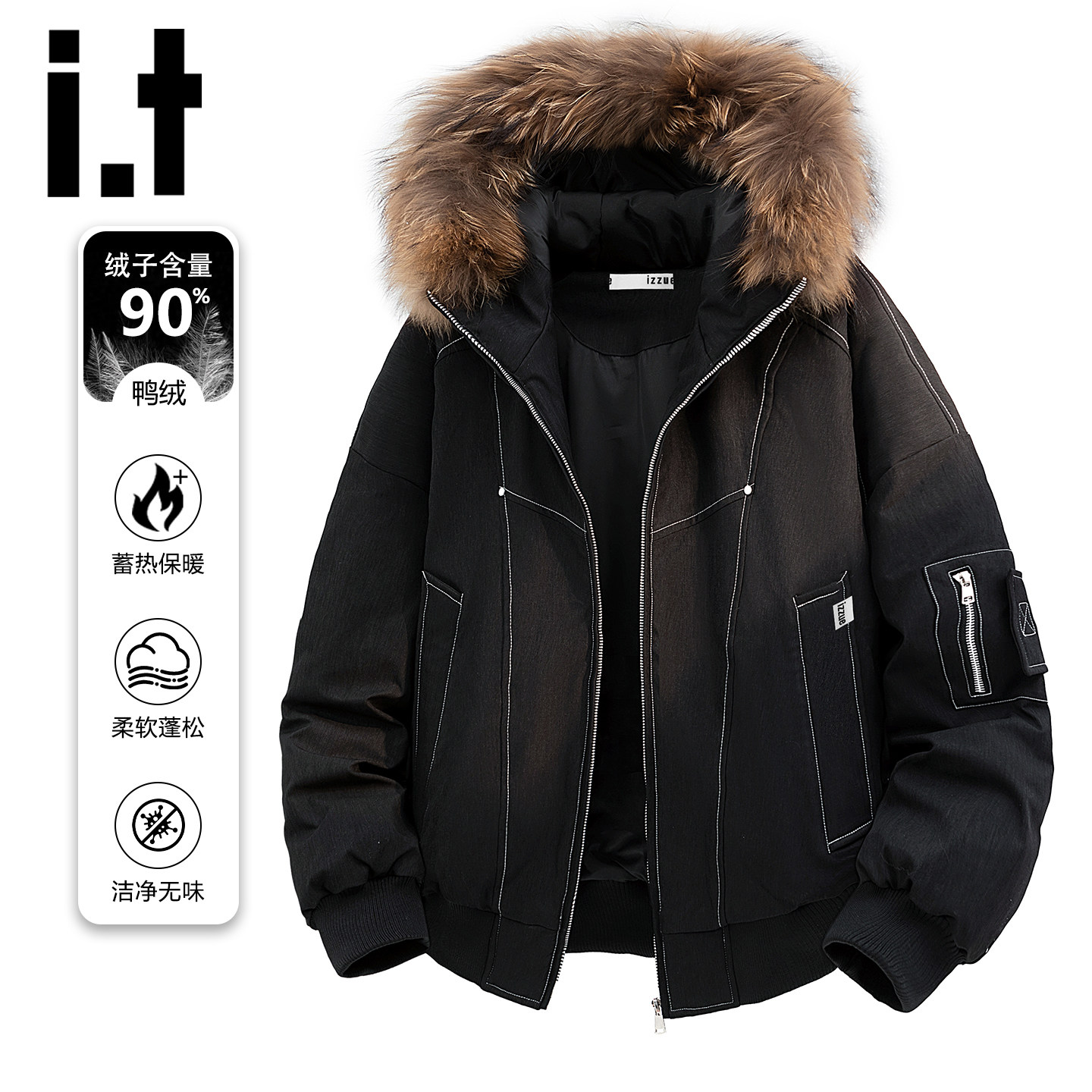 itizzue潮牌工装派克羽绒服
