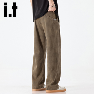 izzue美拉德休闲裤 设计感宽松直筒工装 男士 潮牌美式 2025夏季
