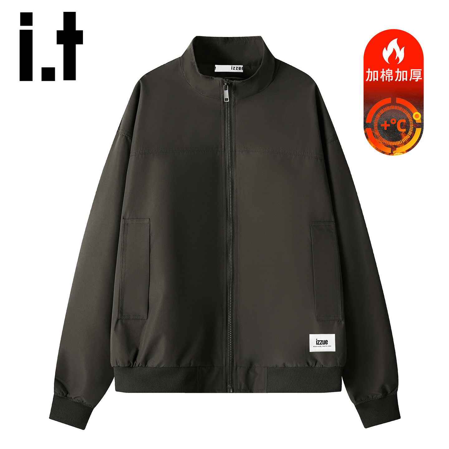 itizzue美式复古立领棉服男