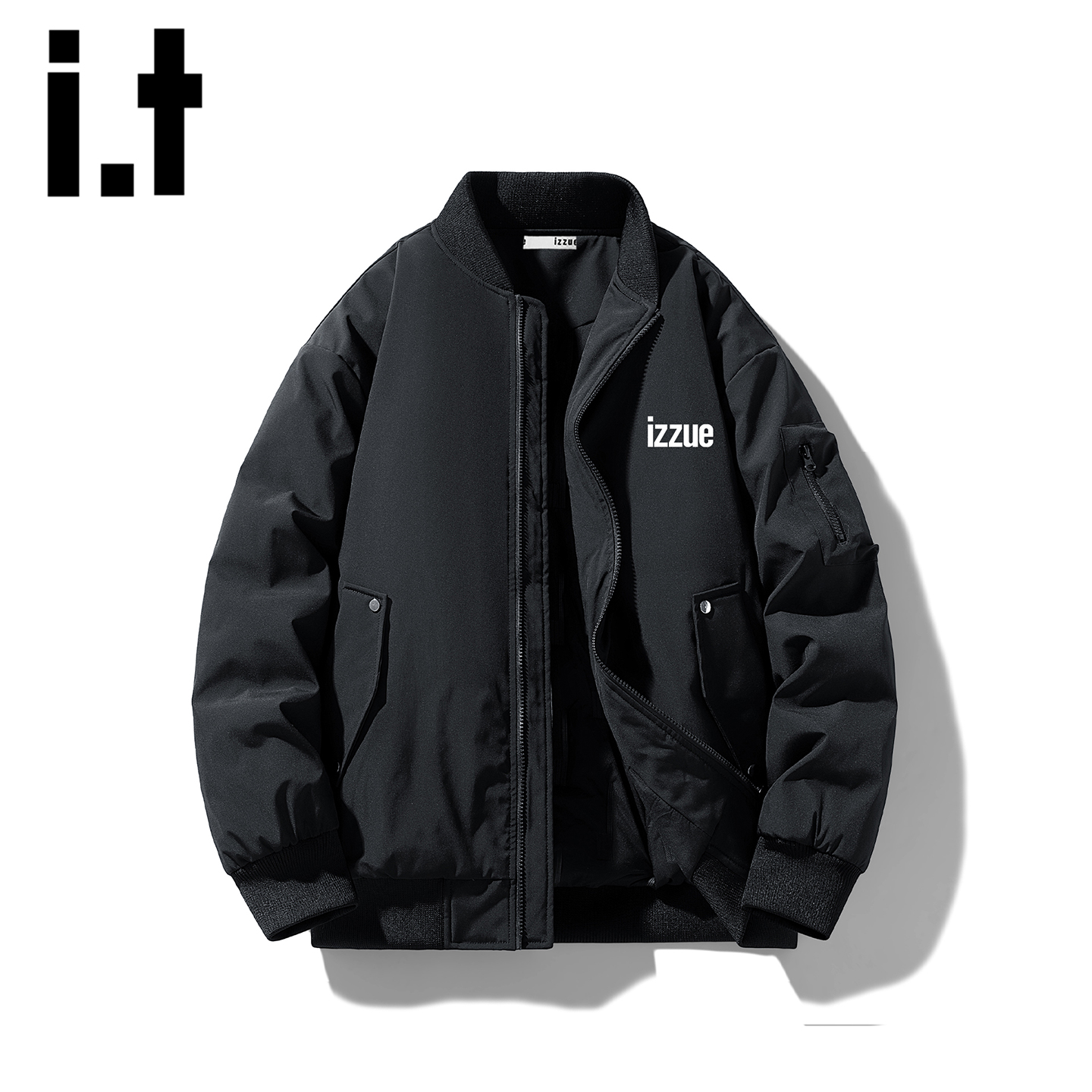 itizzue黑色加厚棉服男2025冬季
