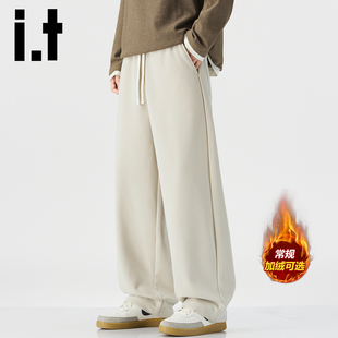 宽松加绒通勤百搭卫裤 2025美式 加厚运动休闲裤 男Y izzue秋冬季